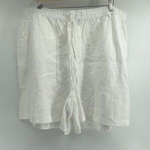 Tahari 100% linen shorts white summer vacation shorts my perfect shape sz 3X NWT